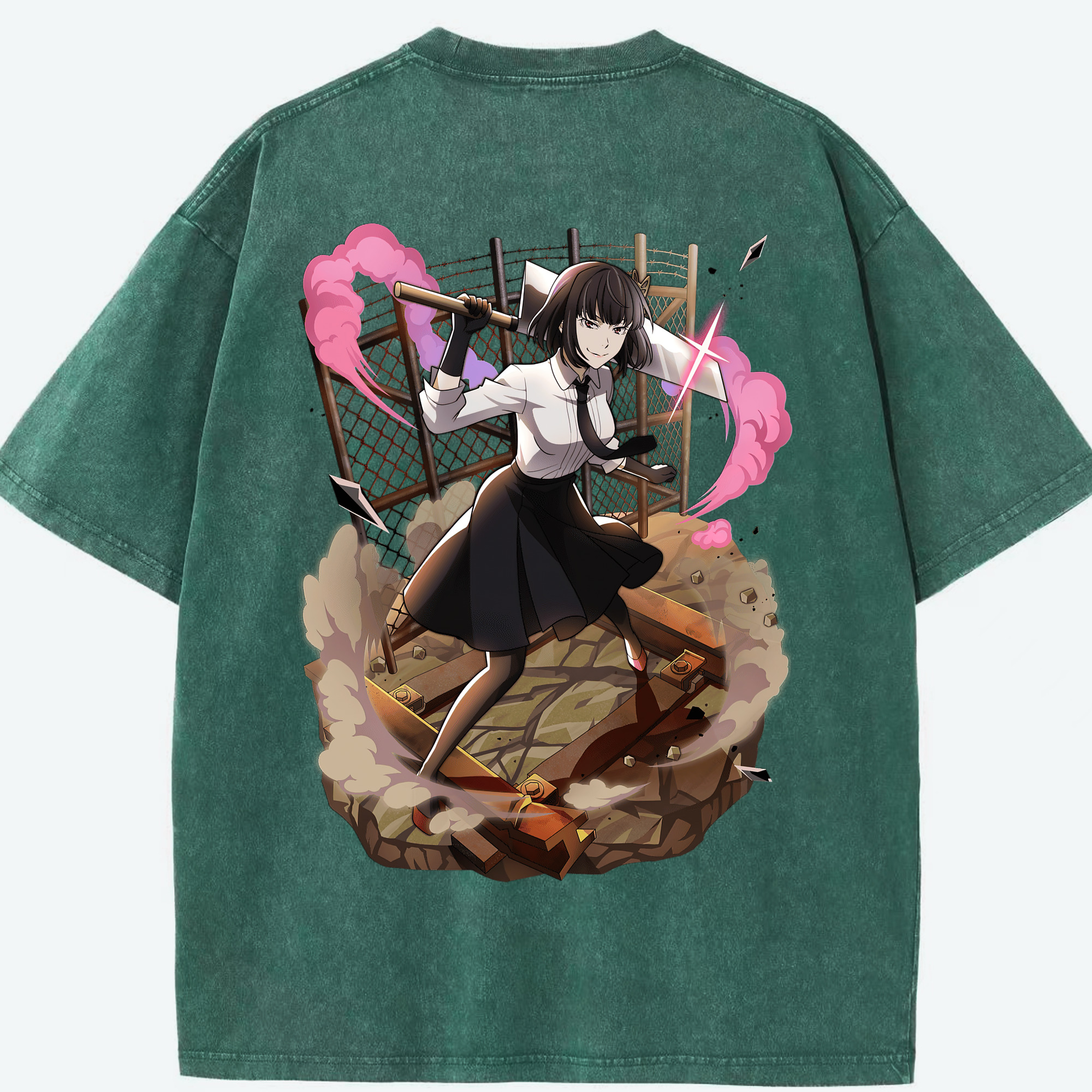 （画像用） 文豪ストレイドッグス Bungo Stray Dogs 綿100% ヴィンテージ風 半袖Tシャツ（背面プリント）